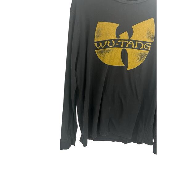 WU-TANG T-Shirt Long Sleeve Large Lucky Brand Yellow Black Cash Rules Streetwear - Picture 4 of 10